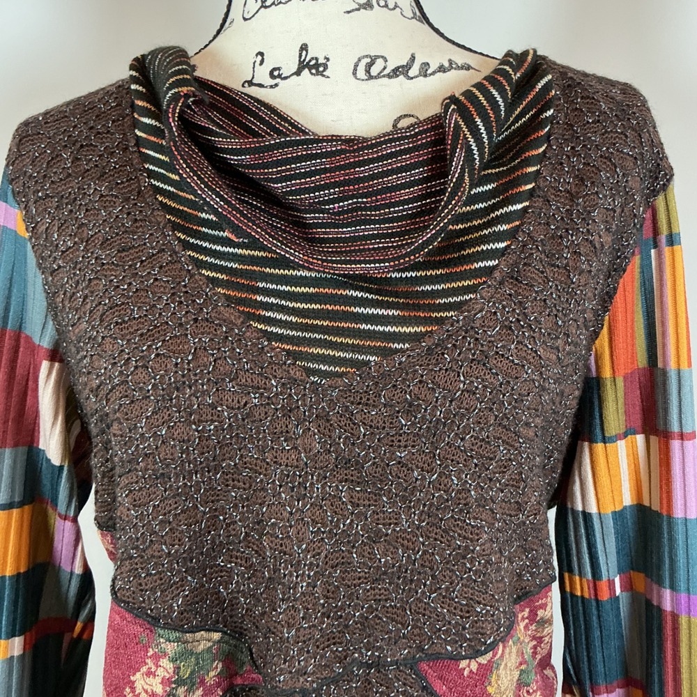 Ali Miles Multicolor Patchwork Tunic - image 2